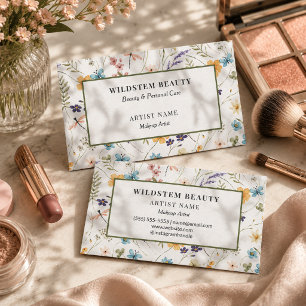 Cartão De Visita Artista de Maquiagem Flor de Vida Beleza Floral