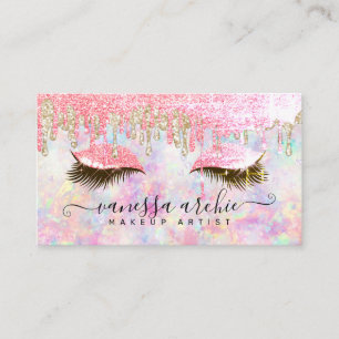 Cartão De Visita Artista de Maquiagem Holográfica de Lixo