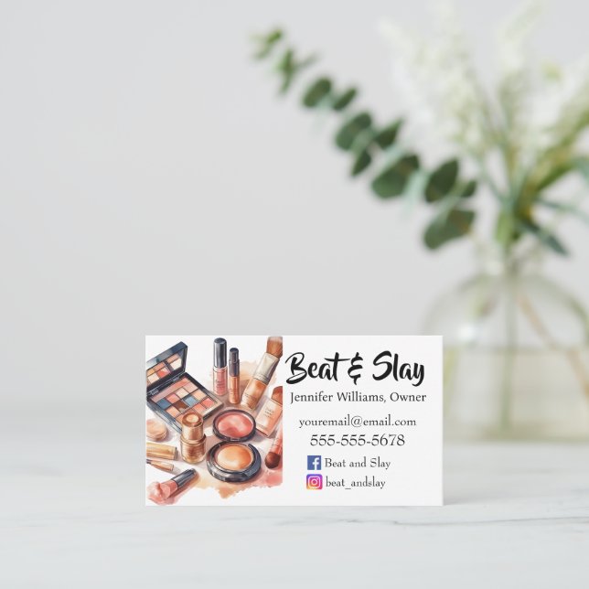 Cartão De Visita Artista de maquiagem legante (Em pé/Frente)