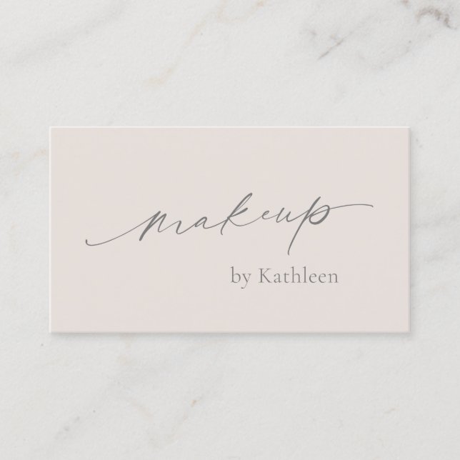 Cartão De Visita Artista de maquiagem legante de código QR de bege  (Frente)