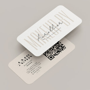 Cartão De Visita Artista de Maquiagem Minimalista Cosmetologista Es
