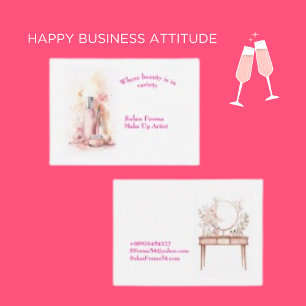 Cartão De Visita Artista de maquiagem minimalista de pincel feminin