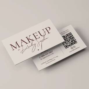 Cartão De Visita Artista de Maquiagem Minimalista Elegante Areia