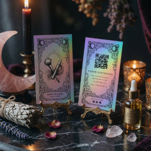 Cartão De Visita Artista de Maquiagem Mística Celestial Vintage