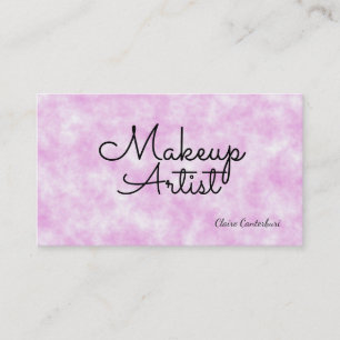 Cartão De Visita Artista de Maquiagem Nuvens Rosa