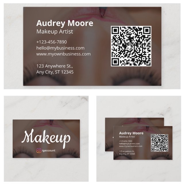 Cartão De Visita Artista de maquiagem profissional (Professional Makeup Artist Business Card
)