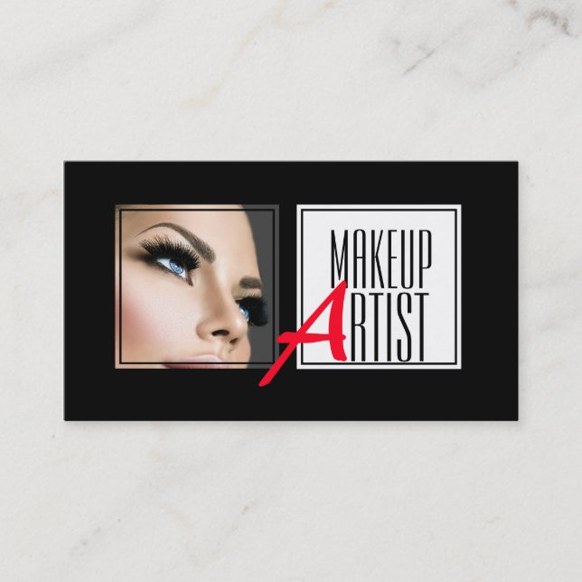 Cartão De Visita Artista de maquiagem profissional, beleza (Frente)