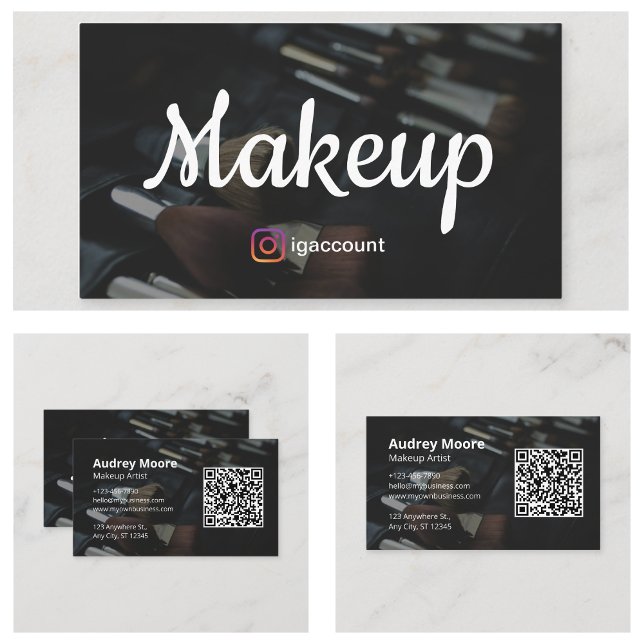 Cartão De Visita Artista de maquiagem profissional de Na moda (Professional Stylish Makeup Artist Business Card
)