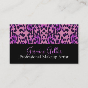 Cartão De Visita Artista de maquiagem profissional de padrão-leopa