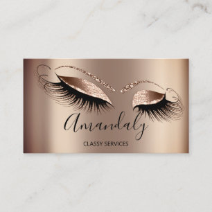 Cartão De Visita Artista de maquiagem profissional Eyelashes Rosa D