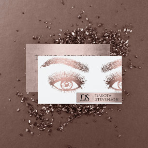 Cartão De Visita Artista de maquiagem Rosa de cobre-glamouroso Do