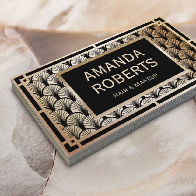 Cartão De Visita Artista de maquilhagem e deco de arte Dourada lega (Criador carregado)