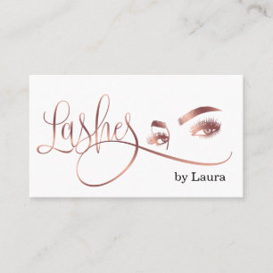 Cartão De Visita Artista de maquilhagem Eyelashes Rosa Beleza Doura