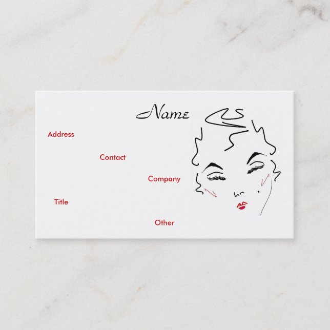 Cartão De Visita Artista de maquilhagem Lábios clássicos II (Frente)