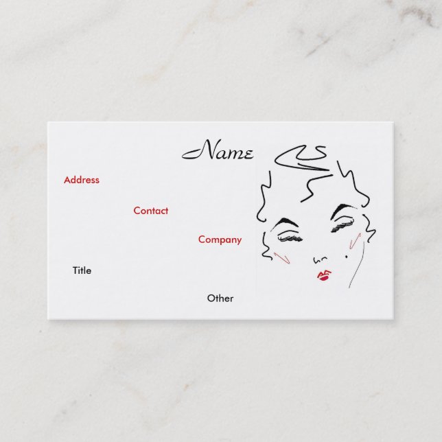 Cartão De Visita Artista de maquilhagem Lábios clássicos III (Frente)