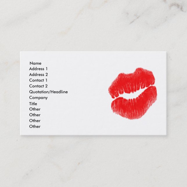 Cartão De Visita Artista de maquilhagem Lábios vermelho preto branc (Frente)