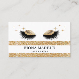Cartão De Visita Artista de maquilhagem Sepia Glitter Lash Black Do