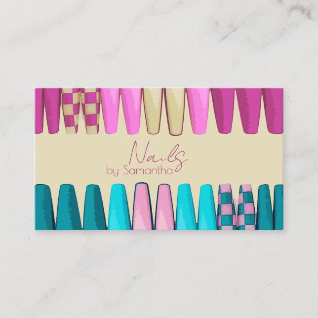 Cartão De Visita Artista de Nail Moderno (Frente)