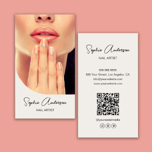 Cartão De Visita Artista de Nail Moderno