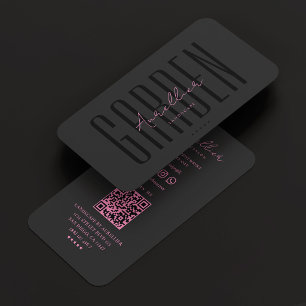 Cartão De Visita Artista de Paisagem Estética Jardim Rosa Preto