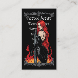 Cartão De Visita Artista de Tatuagem Arte Corporal Loja de Tatuagem
