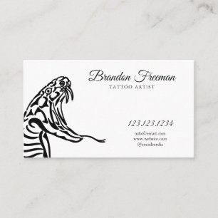 Cartão De Visita Artista de tatuagem da linhagem de cobra negra mín