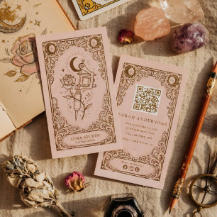 Cartão De Visita Artista de Tatuagem Estúdio de Tatuagem Celestial