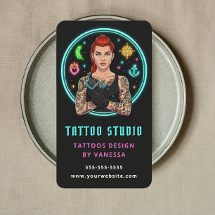 Cartão De Visita Artista de Tatuagem Estúdio de Tatuagem Tatuador P