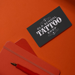 Cartão De Visita Artista de tatuagem mínima em negrito