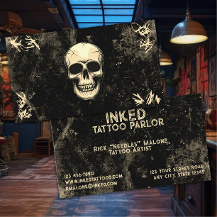 Cartão De Visita Artista de Tatuagem Profissional