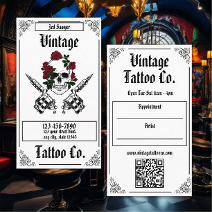 Cartão De Visita Artista de Tatuagem Profissional