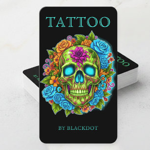 Cartão De Visita Artista de Tatuagem Profissional Loja de Tatuagem