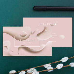 Cartão De Visita Artista de Unhas de Bela Rosa Rosa Moderna