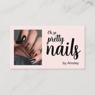 Cartão De Visita Artista de Unhas Oh So Pretty Rótulo Rosa Código Q