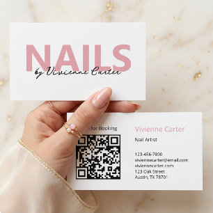 Cartão De Visita Artista de Unhas Roscado Preto Branco Script