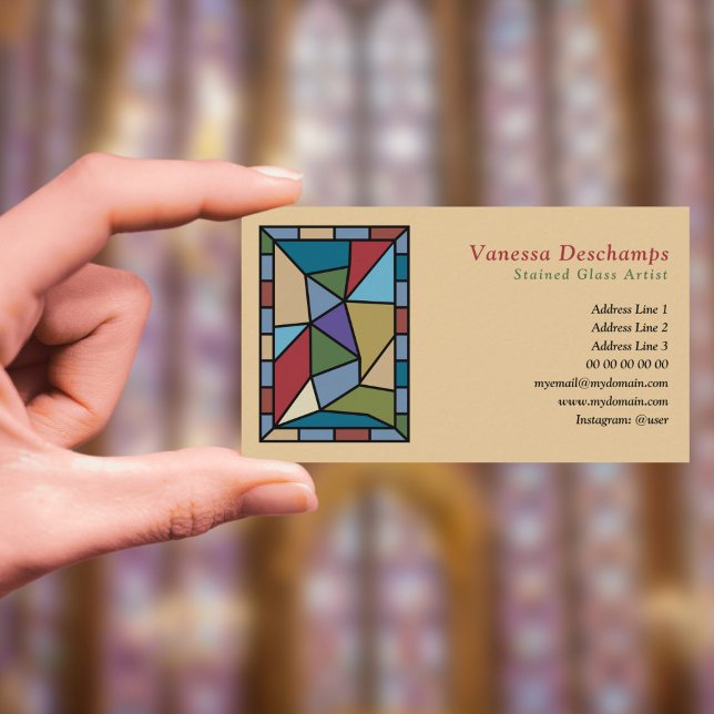 Cartão De Visita Artista de Vidro Atido (Stained Glass Artist Business Card)
