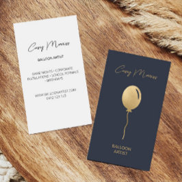 Cartão De Visita Artista do Balão do Marinho Dourado Moderno | Plan