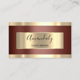 Cartão De Visita Artista Dourado Castanho Arranjado