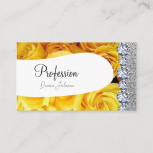 Cartão De Visita Artista Dourado Glitter Amarelo Rosa-Dourado