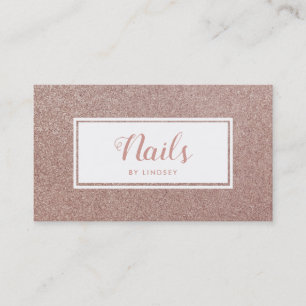 Cartão De Visita Artista Dourado Sparkle Glitter Nail Rosa Rosa Ros