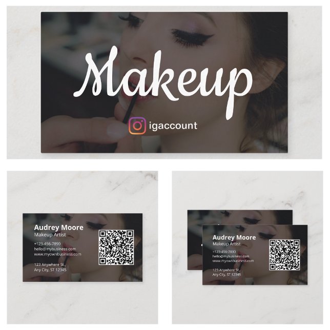 Cartão De Visita Artista Elegante Trendy Design Makeup (Elegant Trendy Design Makeup Artist Business Card
)
