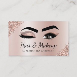 Cartão De Visita Artista Eyelash Lashes Glitter Rosa