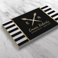 Artista Gráfico Dourado Pintas Pincéis Esfregões M