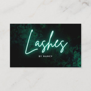 Cartão De Visita Artista Green Neon Lash Makeup
