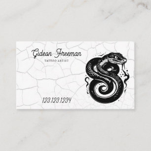 Cartão De Visita Artista Grunge Black & White Cobra Tattoo