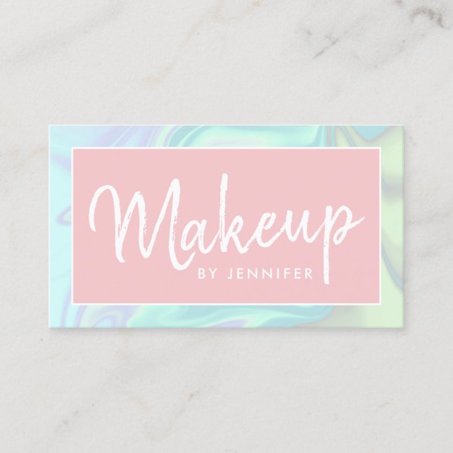 Cartão De Visita artista holográfico Na moda moderno e elegante (Frente)