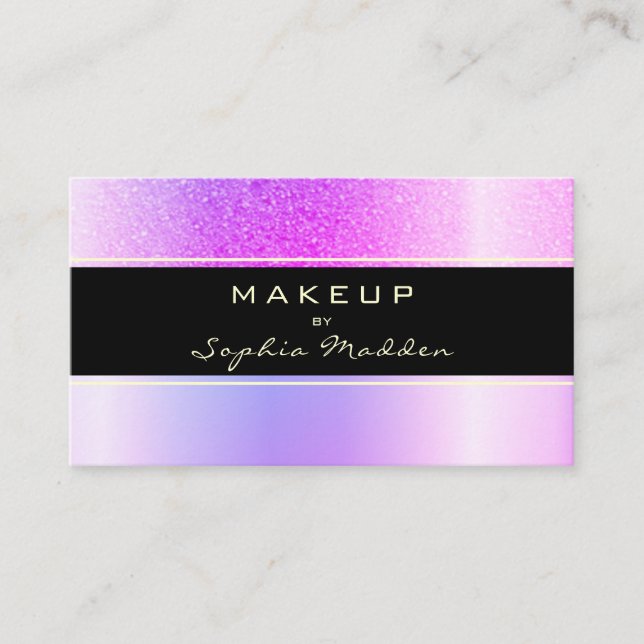 Cartão De Visita Artista Iridescente de Maquiagem Literatura (Frente)