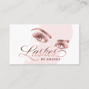 Cartão De Visita Artista Lash Eyebrow Lashes Rosa