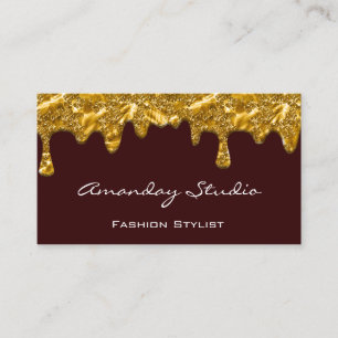 Cartão De Visita Artista Makeup Eyelash Drivers Dourado Exclusivo d
