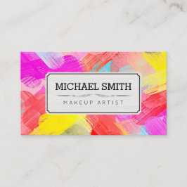 Cartão De Visita Artista Makeup Modern Abstrato Art #73